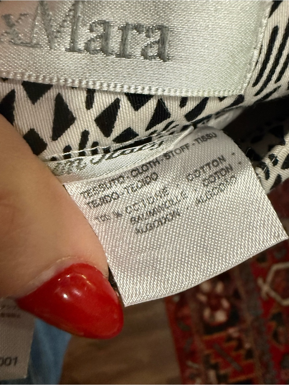 MaxMara Weekend Cotton Pencil Skirt Red Black White Graphic Floral Print - Picture 4 of 8